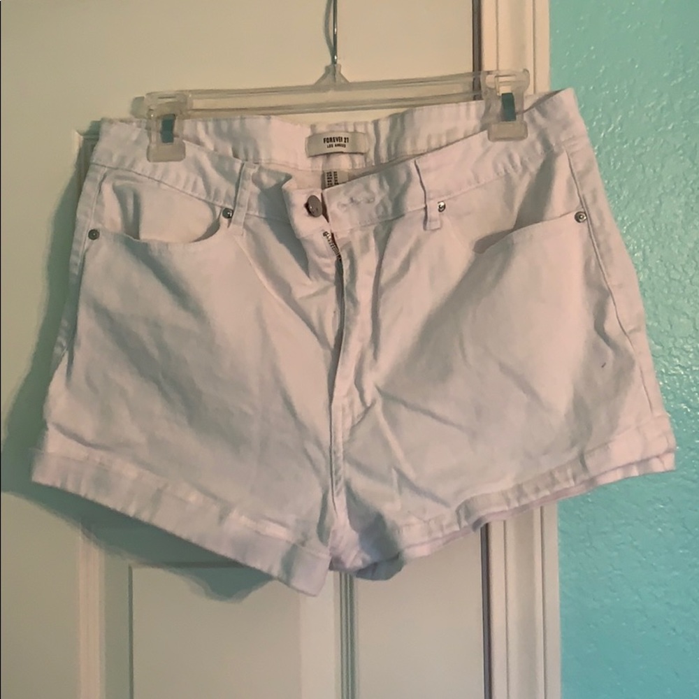 Forever 21 Cuffed Shorts White